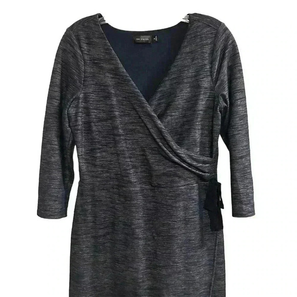 The Limited Women's Blue 3/4 Sleeve Wrap Dress Size M Knee Length - Picture 2 of 16